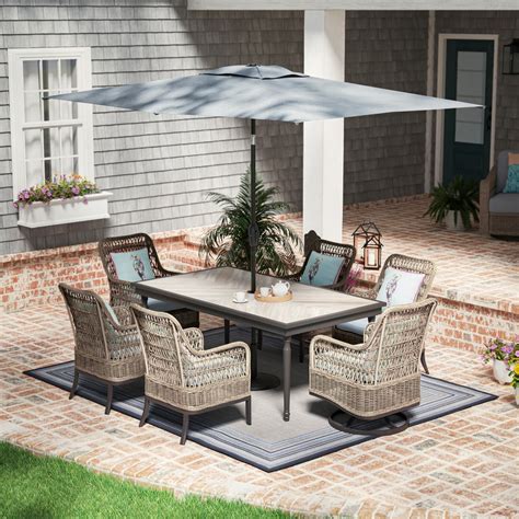 allen + roth by POLYWOOD Oakport 5-Piece Gray <b>Patio</b> Dining Set. . Lowes patio